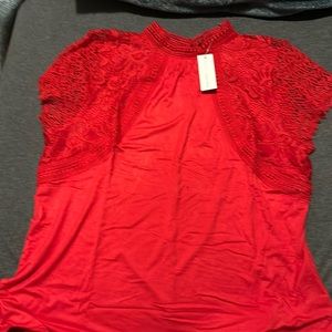 Brand new gorgeous red embroidered blouse